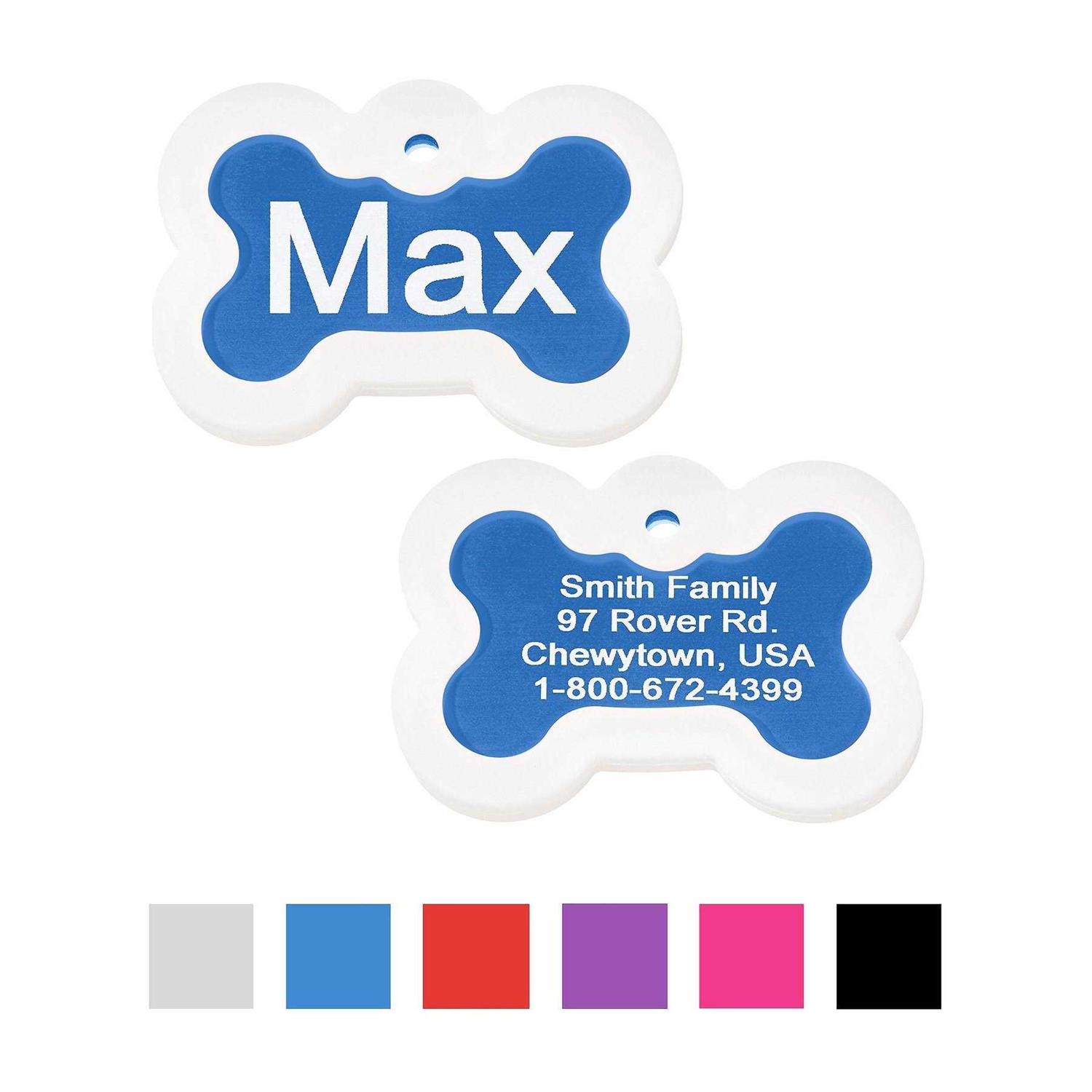 GoTags Anodized Aluminum Personalized Silencer Dog ID Tag