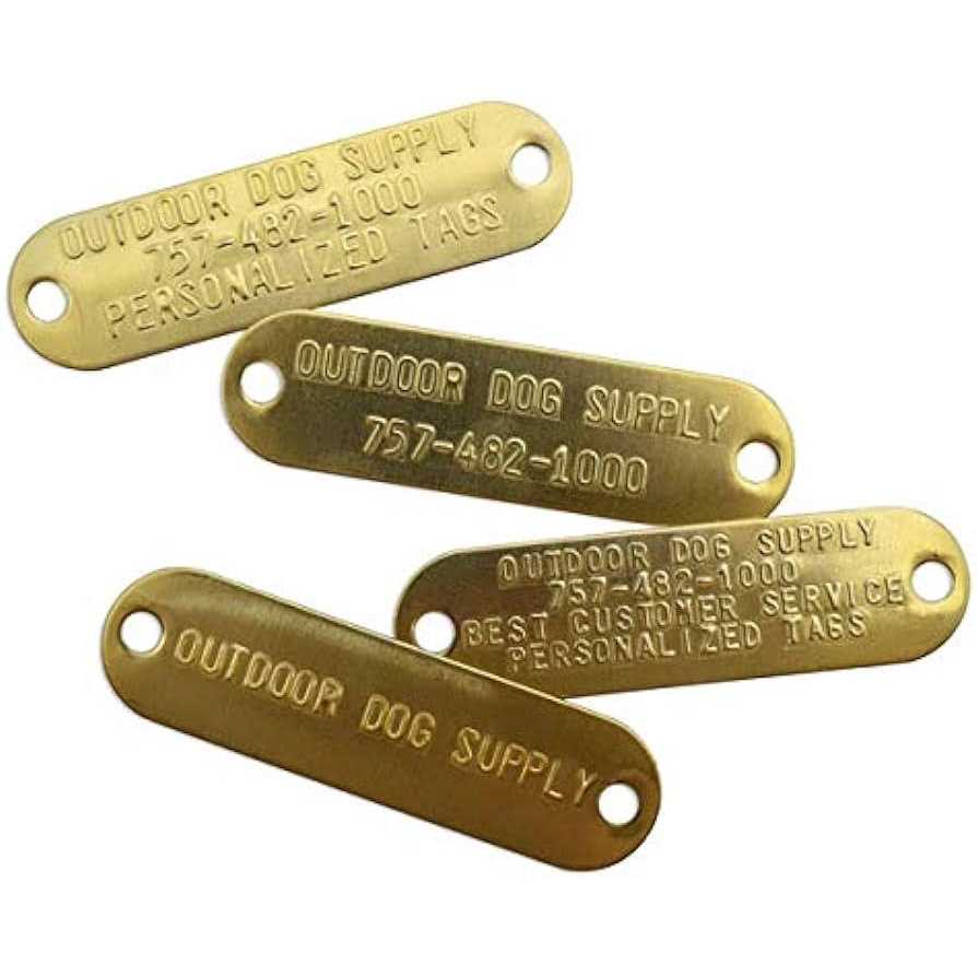 Alternative view of Custom Stamped Brass Dog Collar Name Plate ID Tag