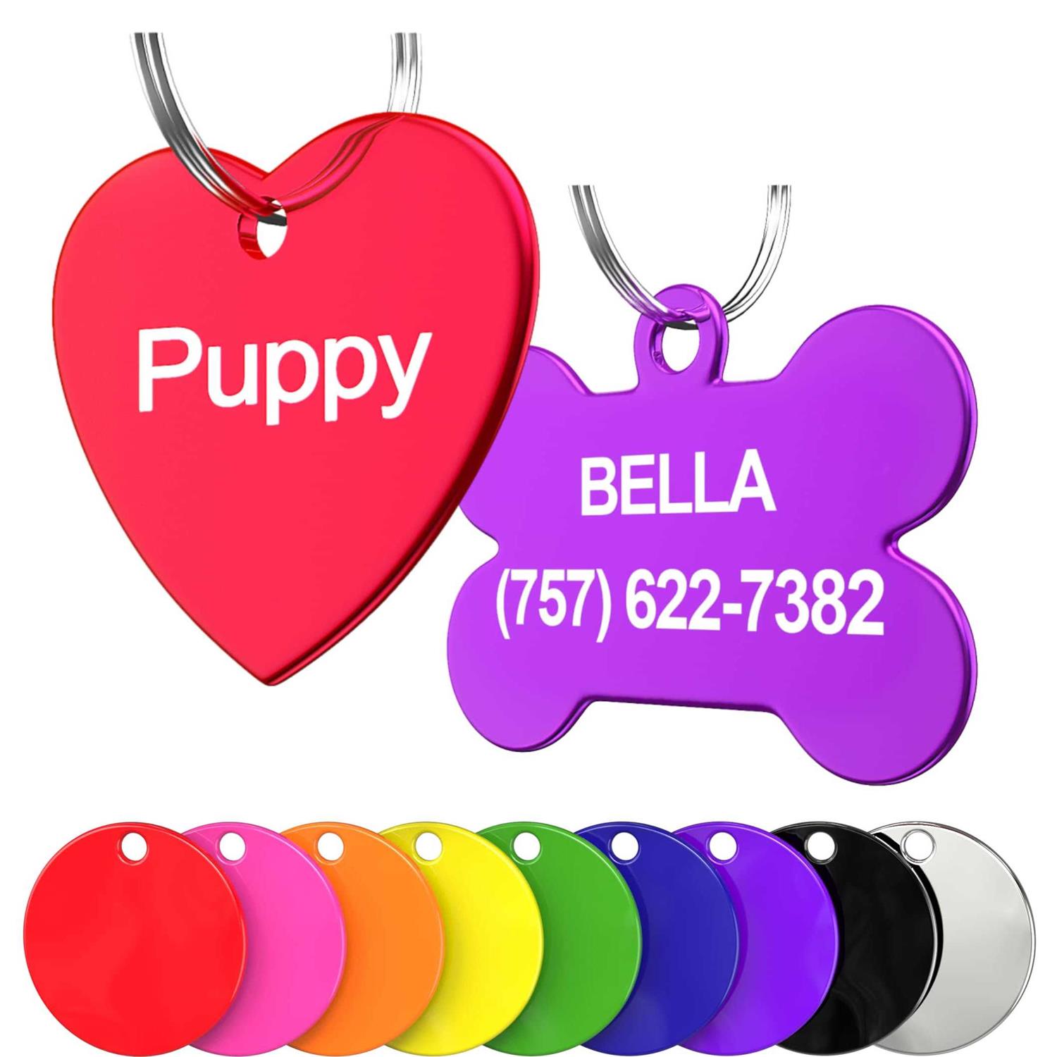 Alternative view of Pet ID Tag Custom for Dog Cat Personalized Many Shapes and Colors to Choose from