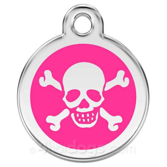 Alternative view of Red Dingo Enamel Pet ID Tag Skull & Cross Bone