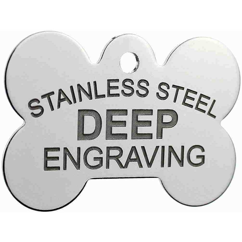 Pawsitively Pet Tags Stainless Steel Custom Deep Engraved Pet ID Tags Personalized Front and Back Dog Tags for Dogs and Cats