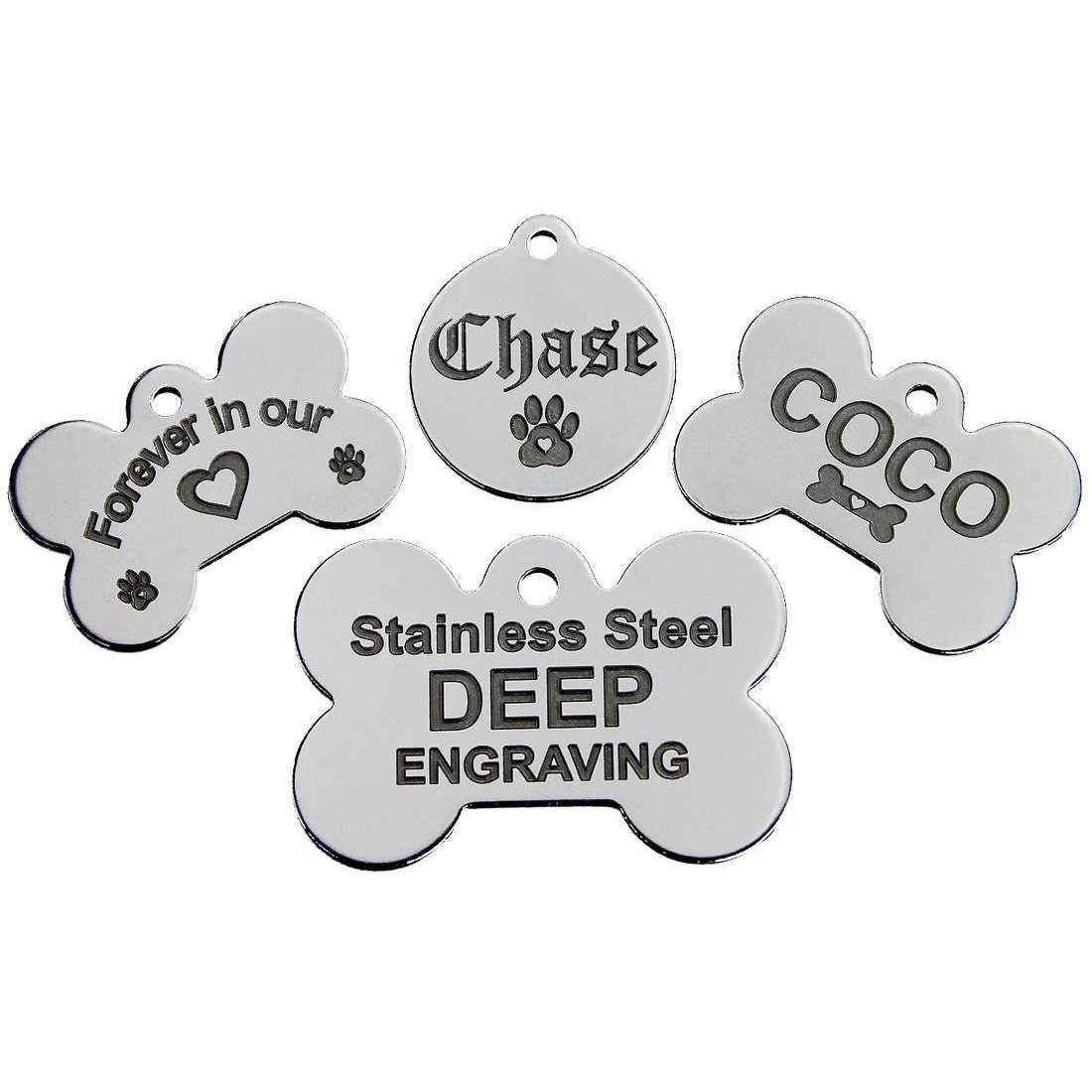 Alternative view of Pawsitively Pet Tags Stainless Steel Custom Deep Engraved Pet ID Tags Personalized Front and Back Dog Tags for Dogs and Cats