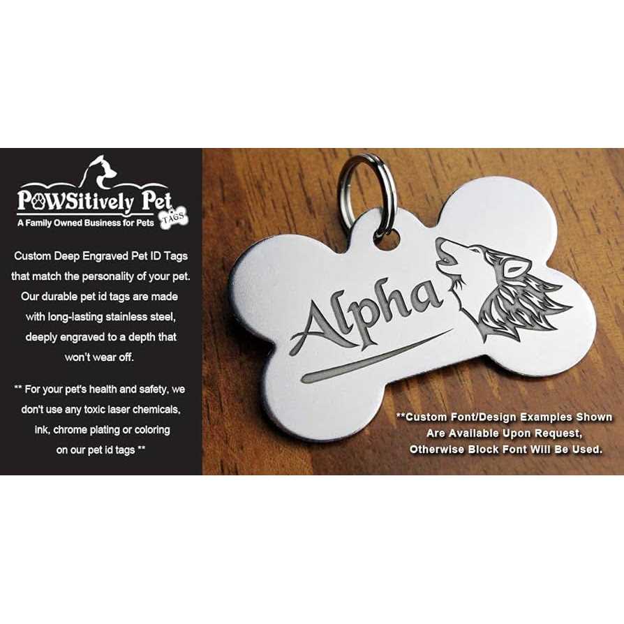 Alternative view of Pawsitively Pet Tags Stainless Steel Custom Deep Engraved Pet ID Tags Personalized Front and Back Dog Tags for Dogs and Cats