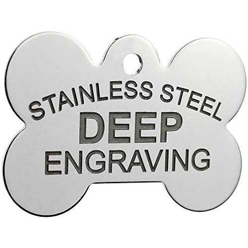 Pawsitively Pet Tags Stainless Steel Custom Deep Engraved Pet ID Tags Personalized Front and Back Dog Tags for Dogs and Cats