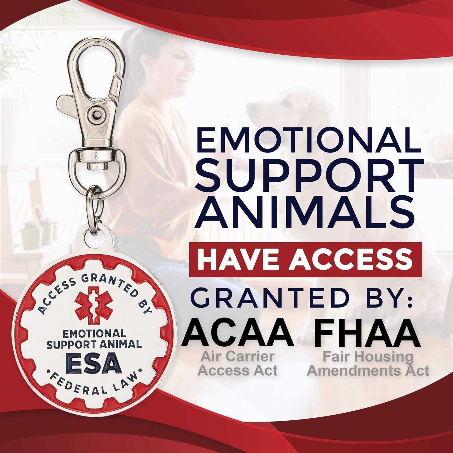 Alternative view of Industrial Puppy Emotional Support Dog Tag, 2 Pack Metal Pet ID Tags for Emotional Support Dogs, ESA, and Therapy Dogs