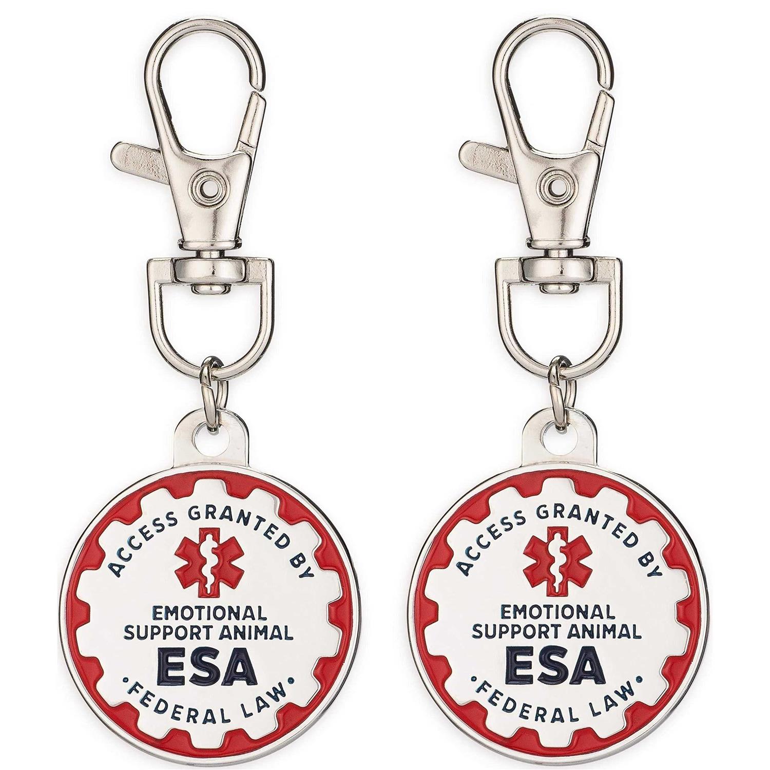 Alternative view of Industrial Puppy Emotional Support Dog Tag, 2 Pack Metal Pet ID Tags for Emotional Support Dogs, ESA, and Therapy Dogs