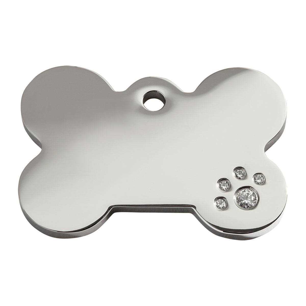 Red Dingo Diamante Pet ID Tag Bone