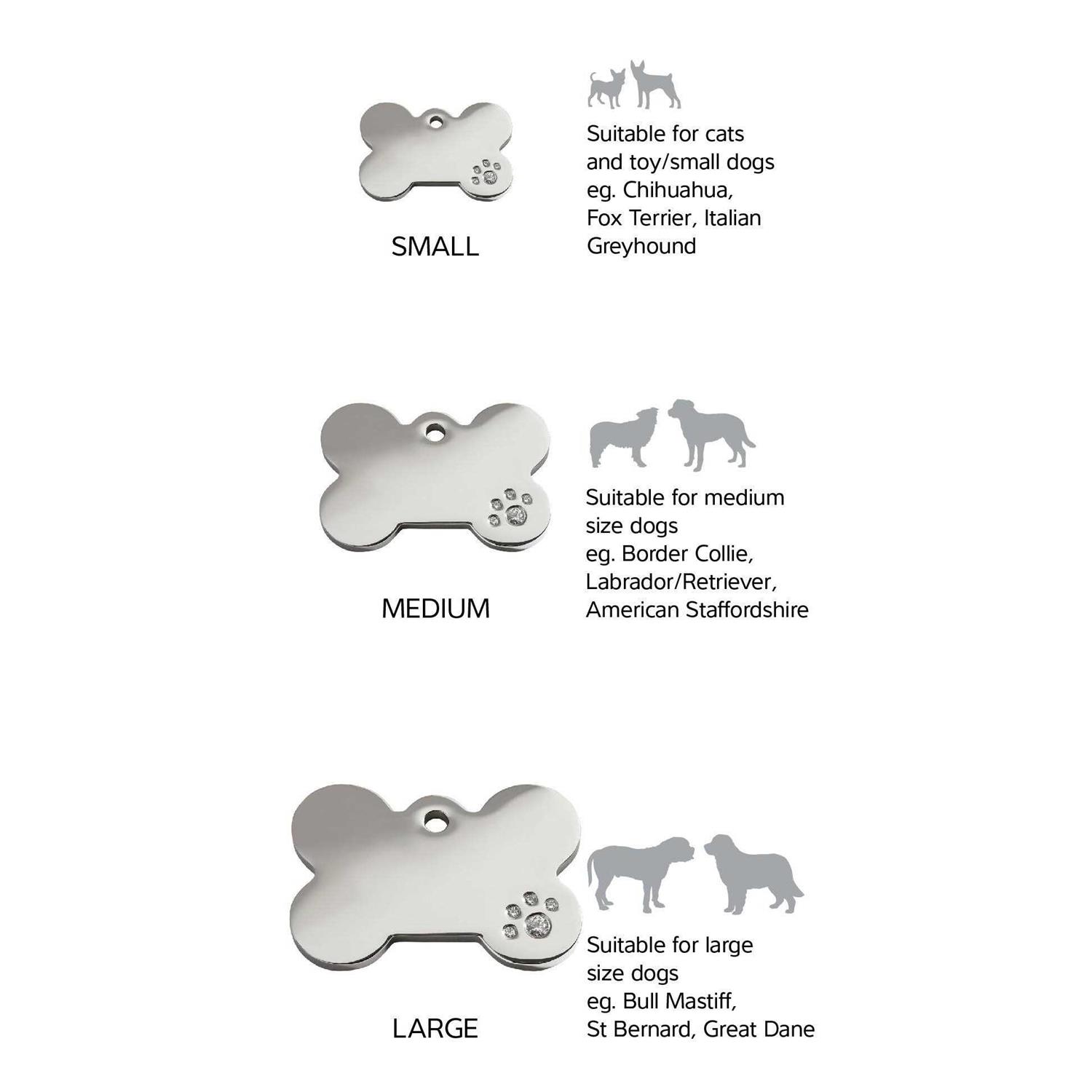 Alternative view of Red Dingo Diamante Pet ID Tag Bone