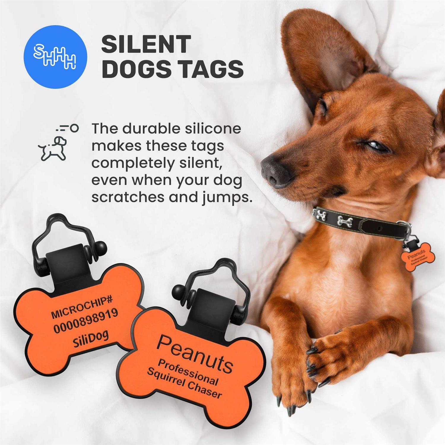 Alternative view of SiliDog The Silent Dog Tag Personalized Silicone and Cat ID