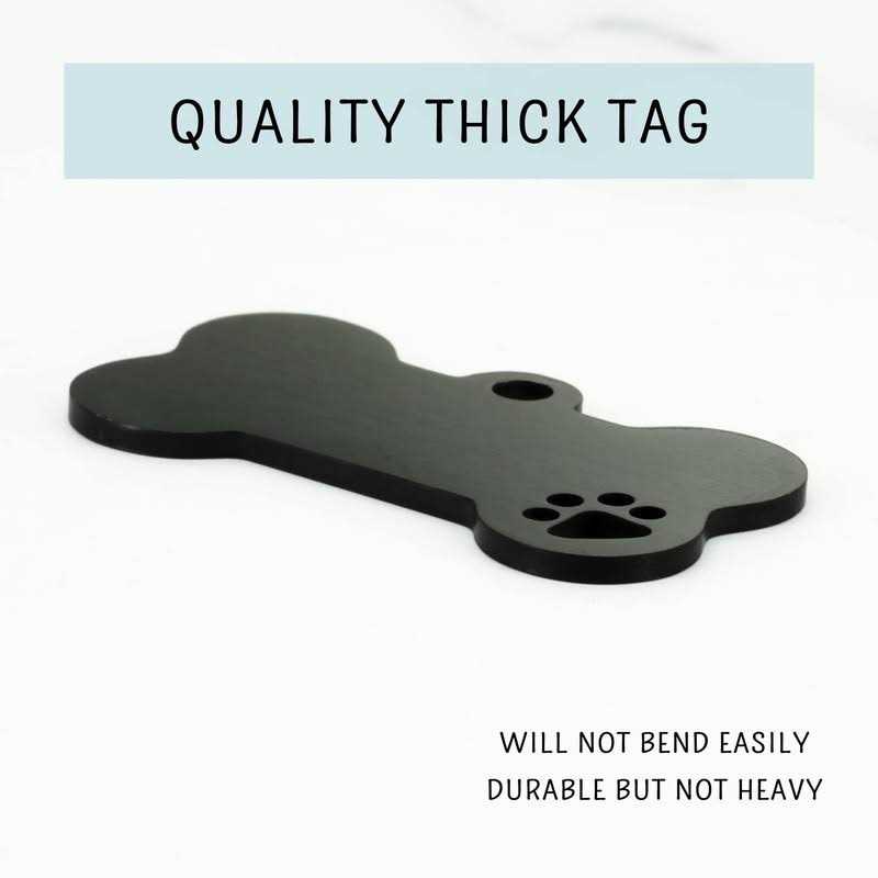 Alternative view of Ultra Joys Stainless Steel Pet ID Tags, Personalized Dog Tags Engraved for Pets On Both Sides, Dog Bone Tag, Customized Dog Tags and Cat Tags
