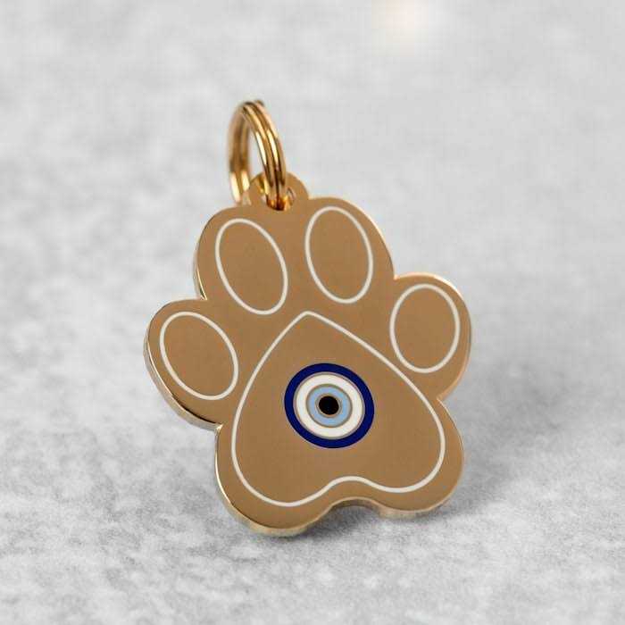 Alternative view of Two Tails Pet Company Evil Eye Paw ID Tag