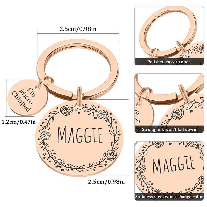 Alternative view of Natiform Personalized Dog Tags Stainless Steel Pet ID Tags Microchipped Dog Tag
