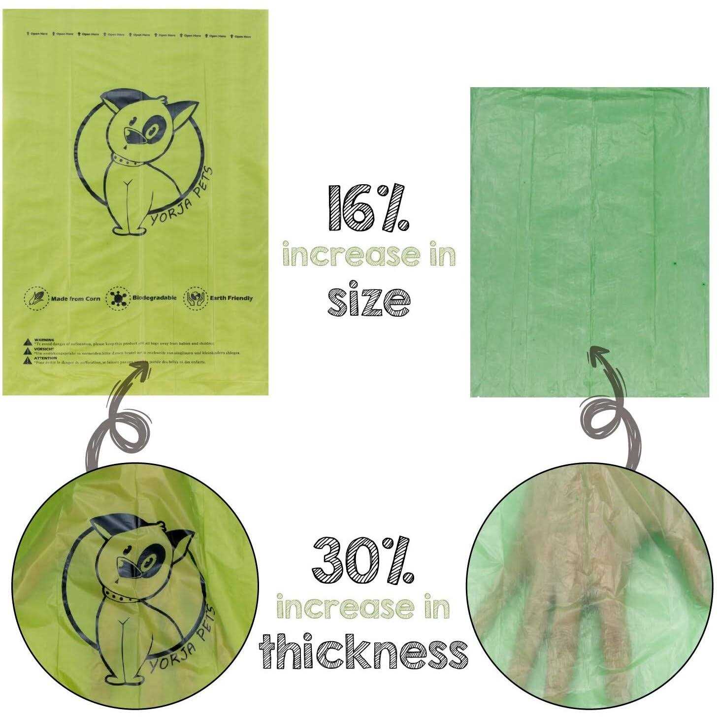 Alternative view of YORJA Dog Poop Bags Pet Waste Bags,100% Leak Proof Extra Thick and Strong corn starch blend