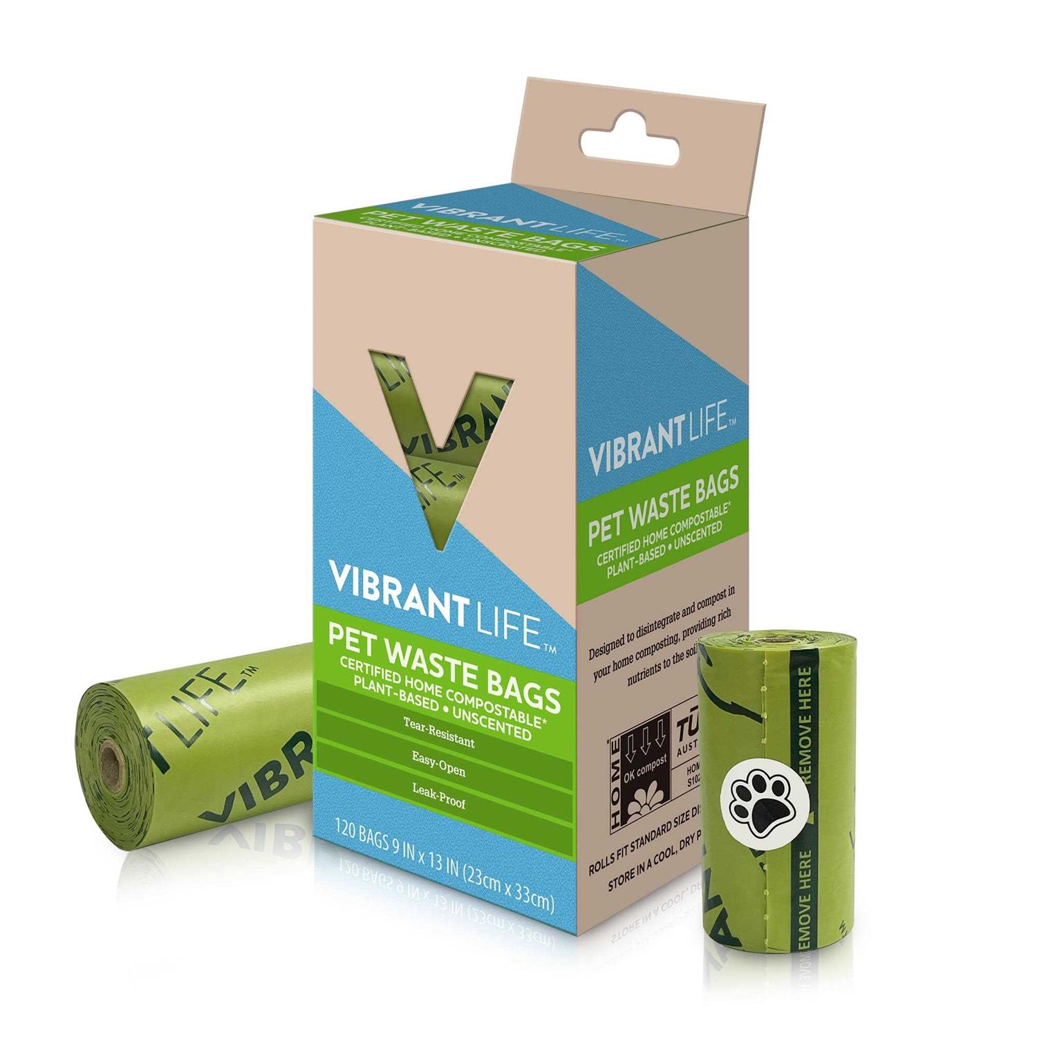 Vibrant Life Compostable and Planet-Friendly Pet Waste Bags Super Strong and Leak Proof