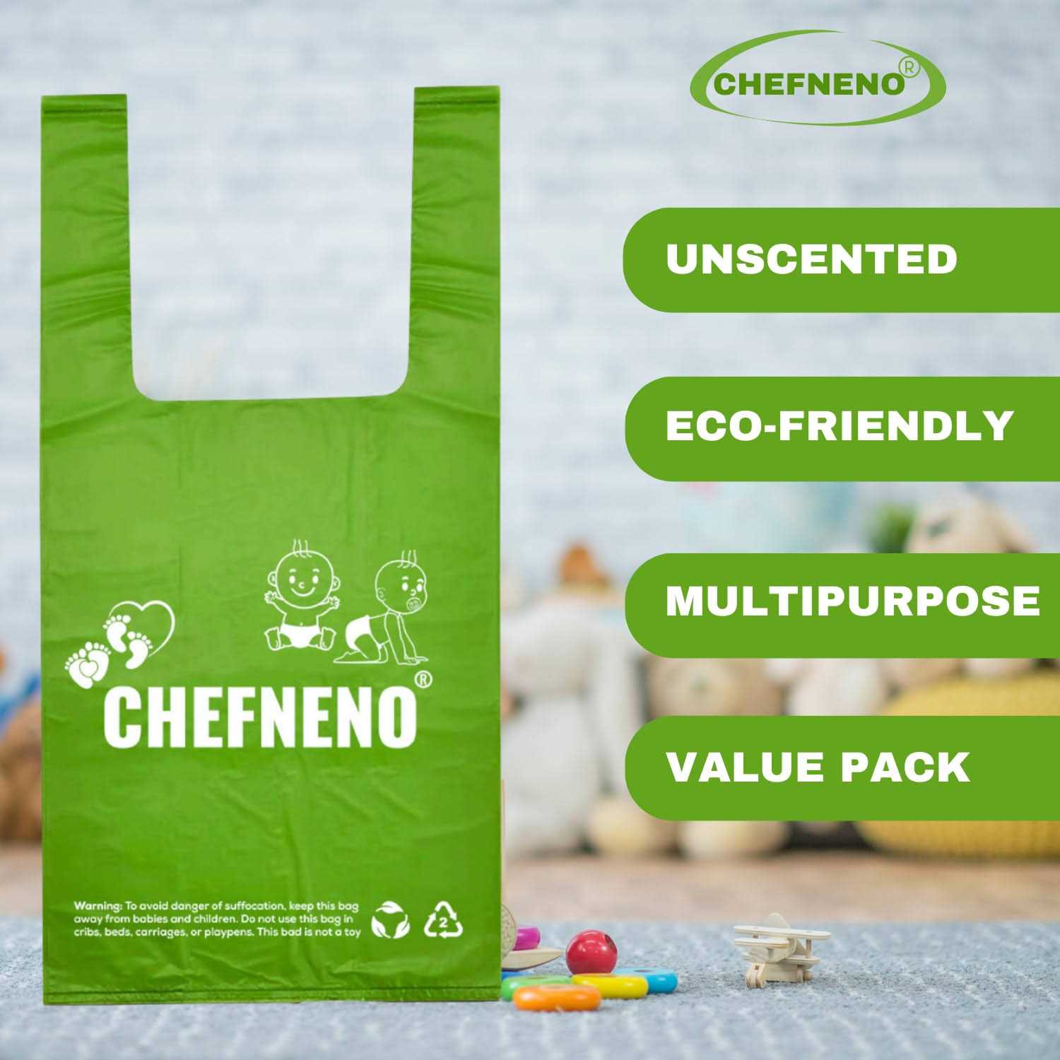 Alternative view of Baby Diaper Bag Disposable Biodegradable Unscented Easy Tie Handles Made w/EPI Additive Diaper Sacks Dog Poop Waste Bags Cat Litter Clump