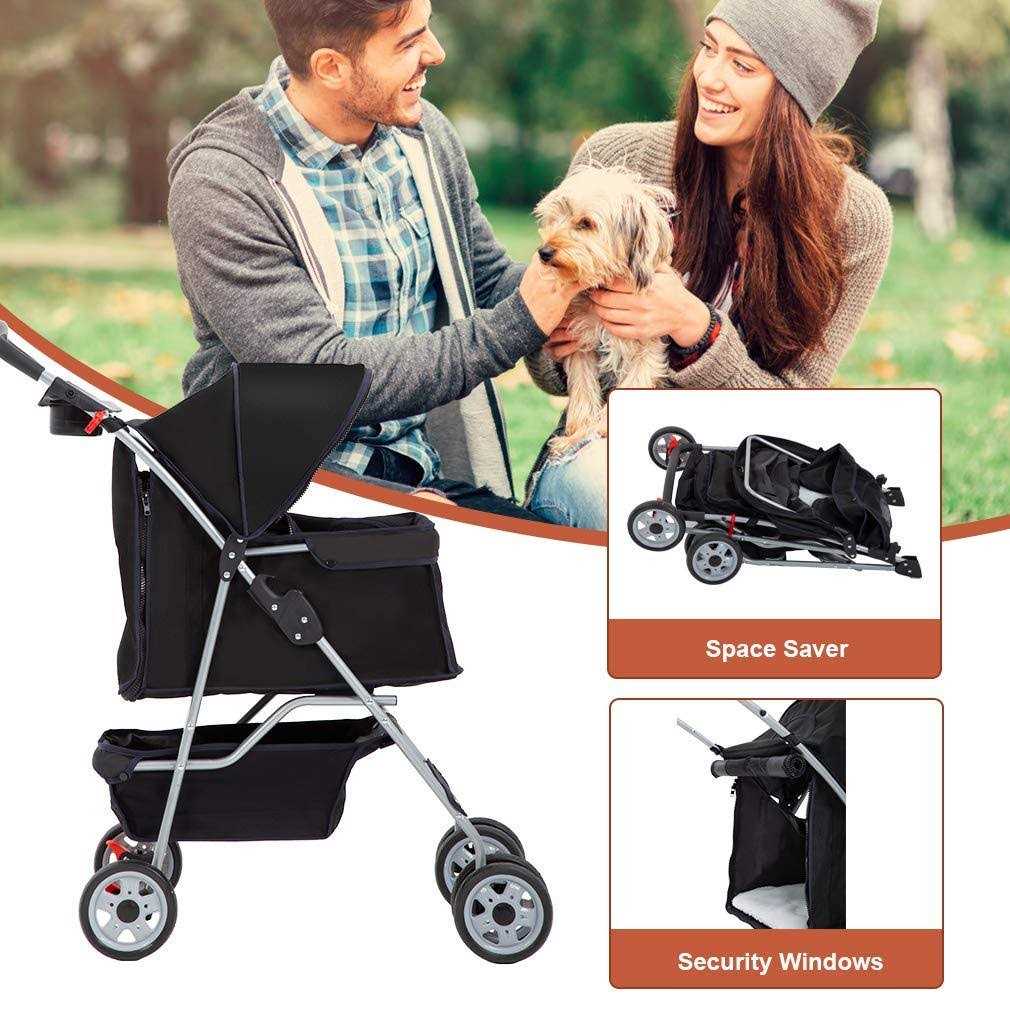Alternative view of Bestpet 4 Wheels Pet Stroller for Cats and Dogs