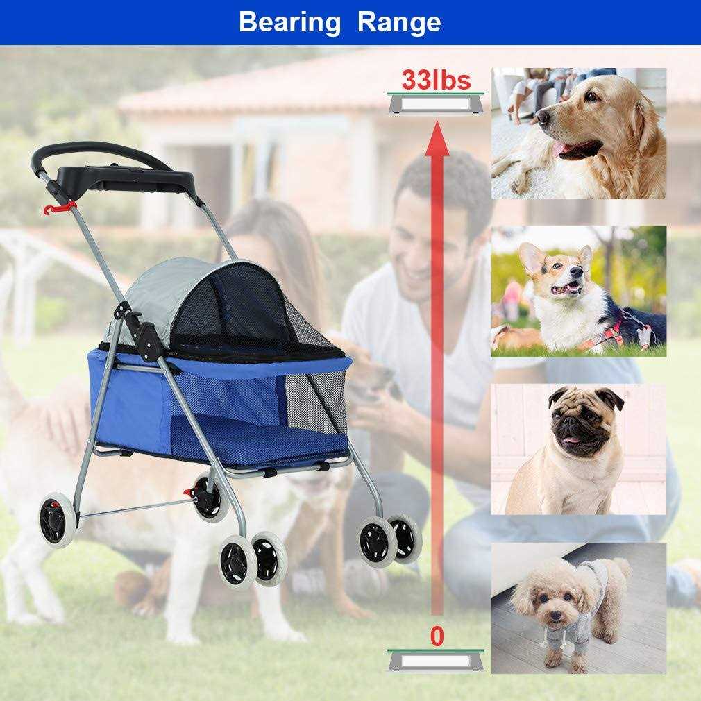 Alternative view of BestPet Pet Stroller 4 Wheels Posh Folding Waterproof Portable Travel Cat Dog Stroller with Cup Holder