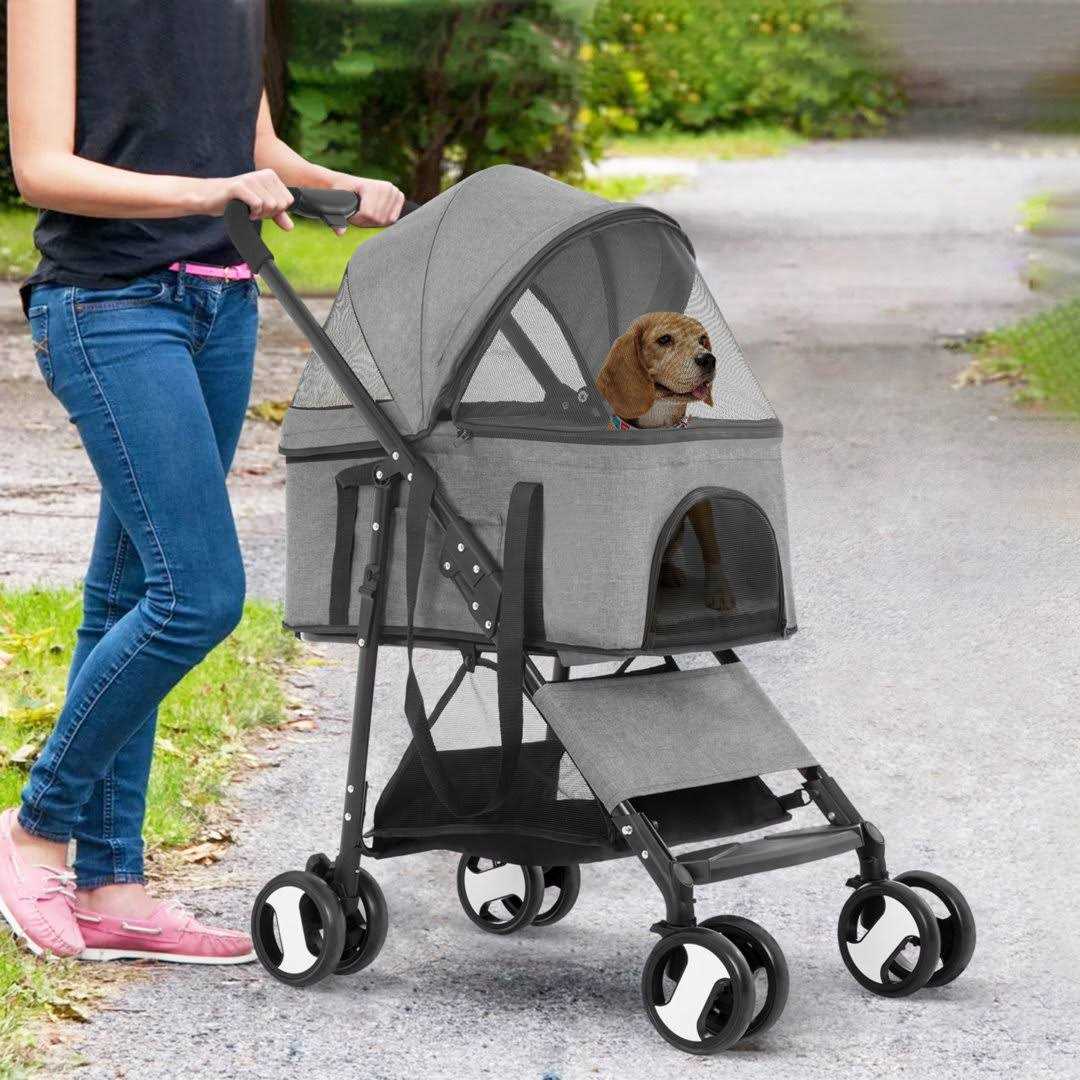 Bestpet 3-in-1Pet Stroller Premium Multifunction Dog Cat with Detachable Carrier &Cup Holder