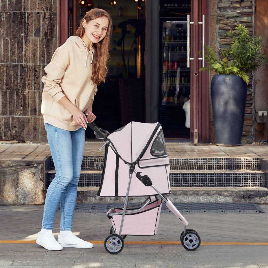 Bestpet Pet Stroller Cat Dog Cage Stroller Travel Folding Carrier