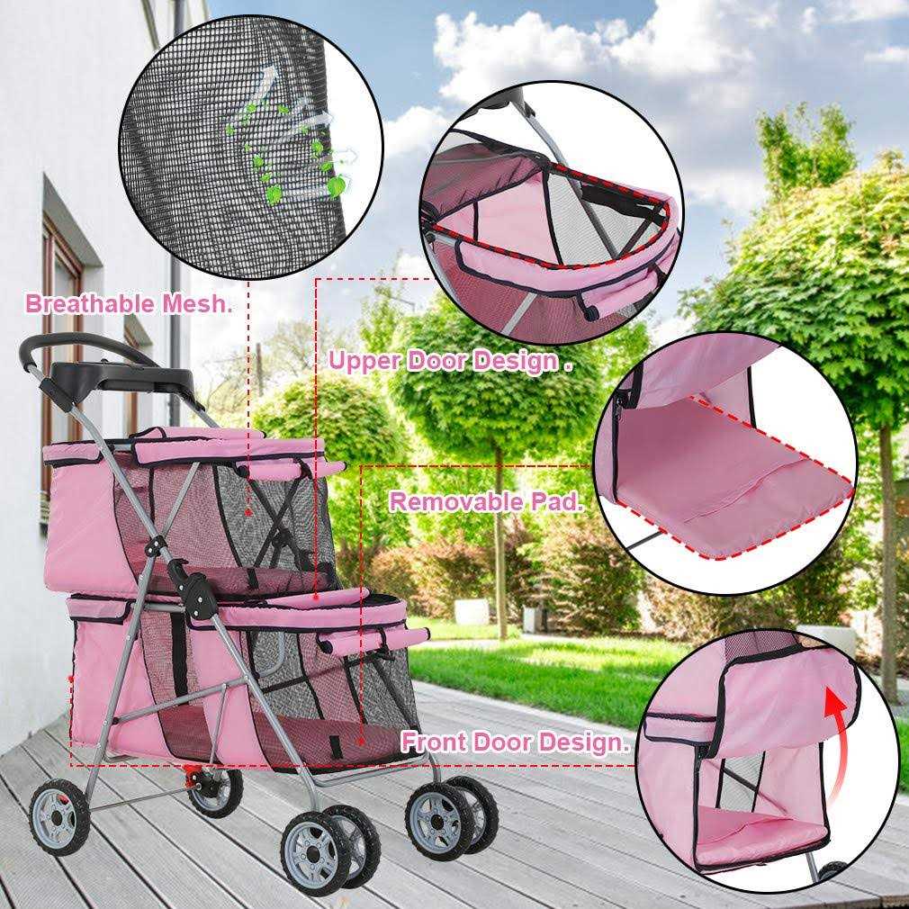 Alternative view of Bestpet Dog Stroller Cat Stroller Pet Carriers Bag Jogger Stroller for Small Medium Dogs Cats