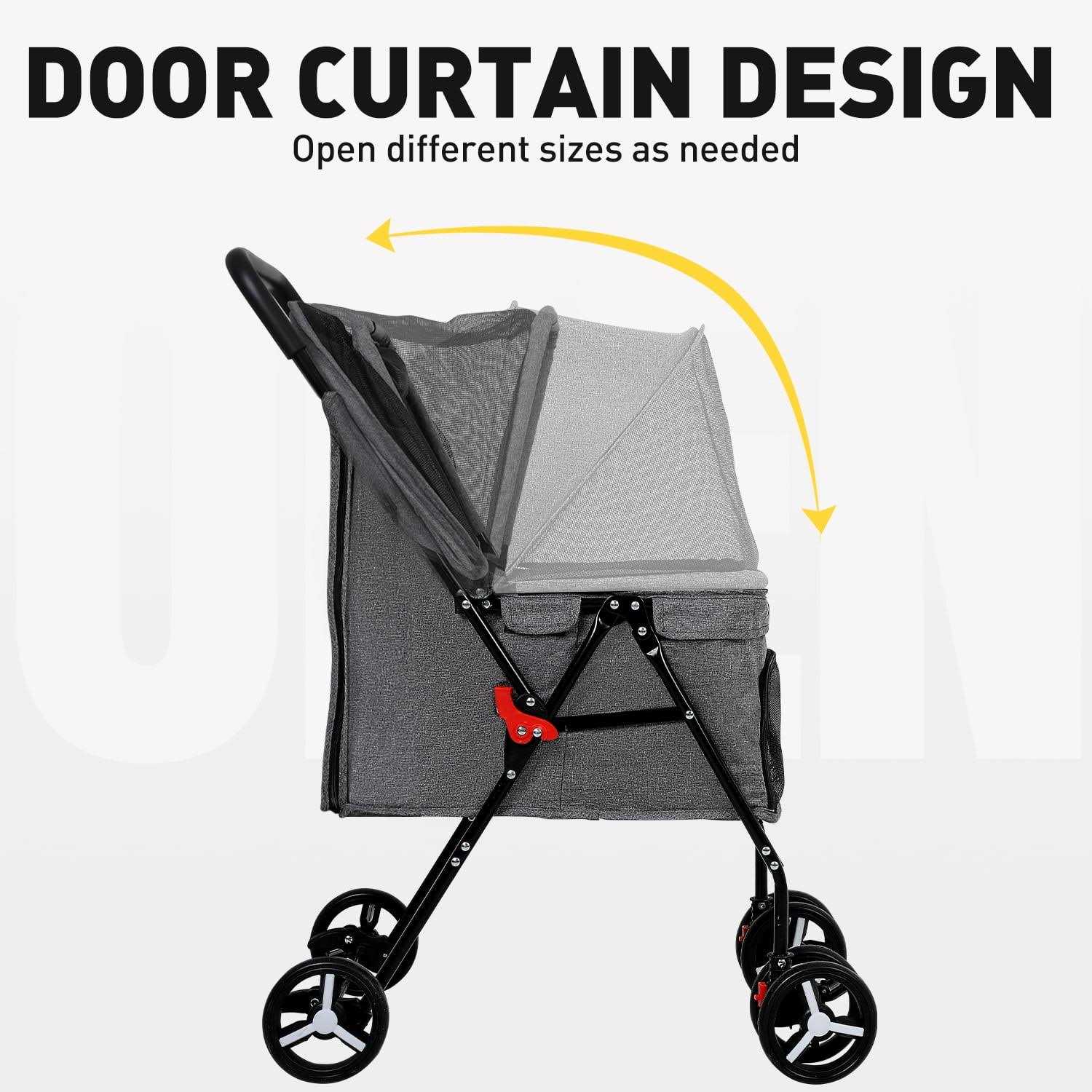 Alternative view of BestPet Pet Stroller Dog Cat Stroller Mesh Foldable Puppy Stroller for Travelling Shopping