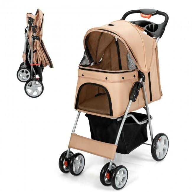 Alternative view of ZENY 4 Wheel Foldable Dog Pet Stroller