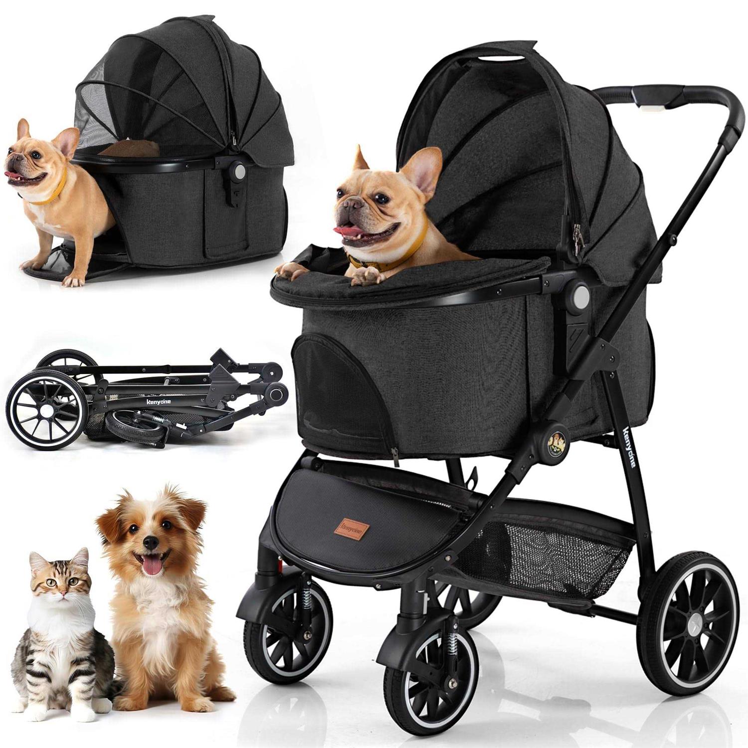 Kenyone Pet Stroller 3 in 1 Dog Stroller for Medium Small Size Dogs