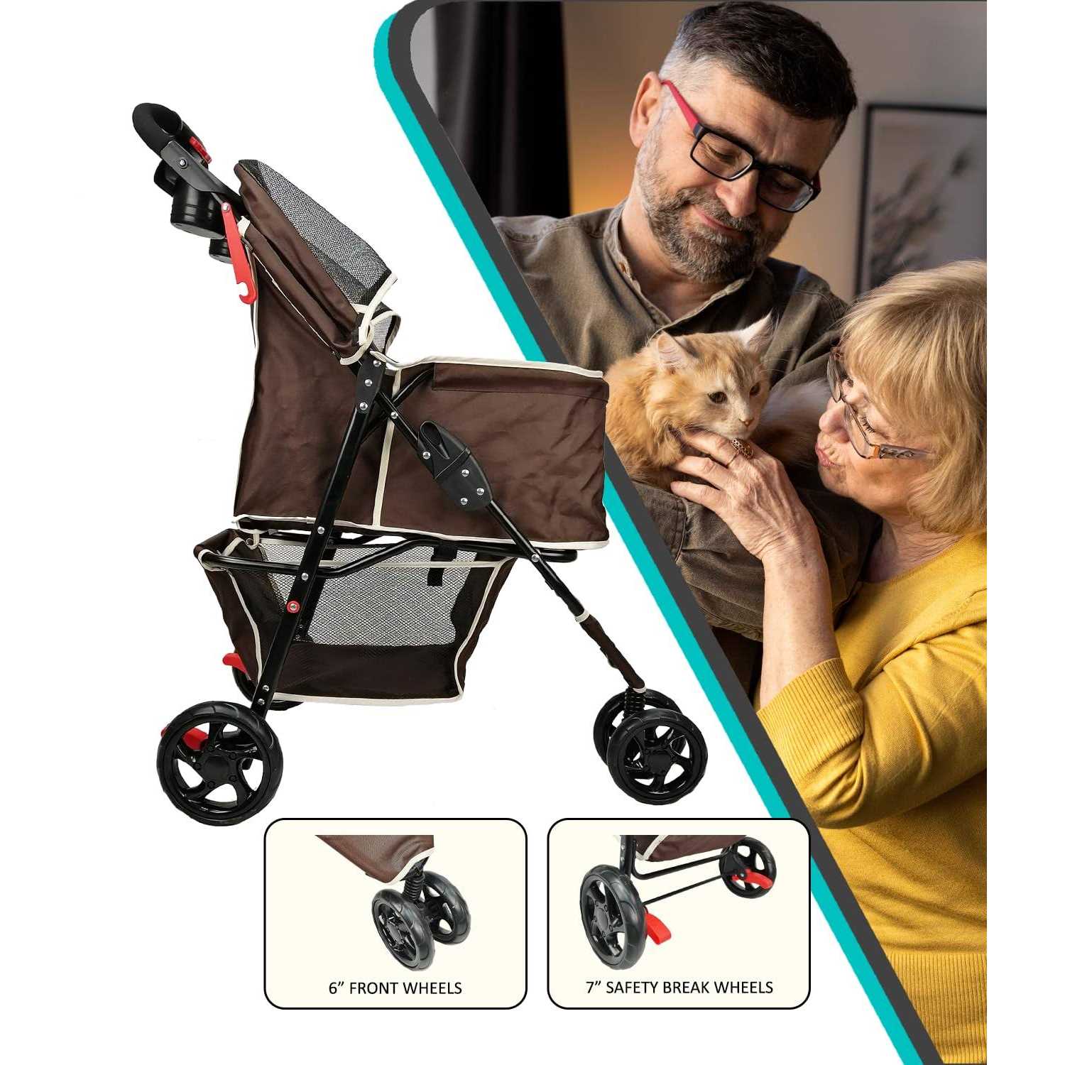 Alternative view of AmorosO Single Jogger Pet Stroller