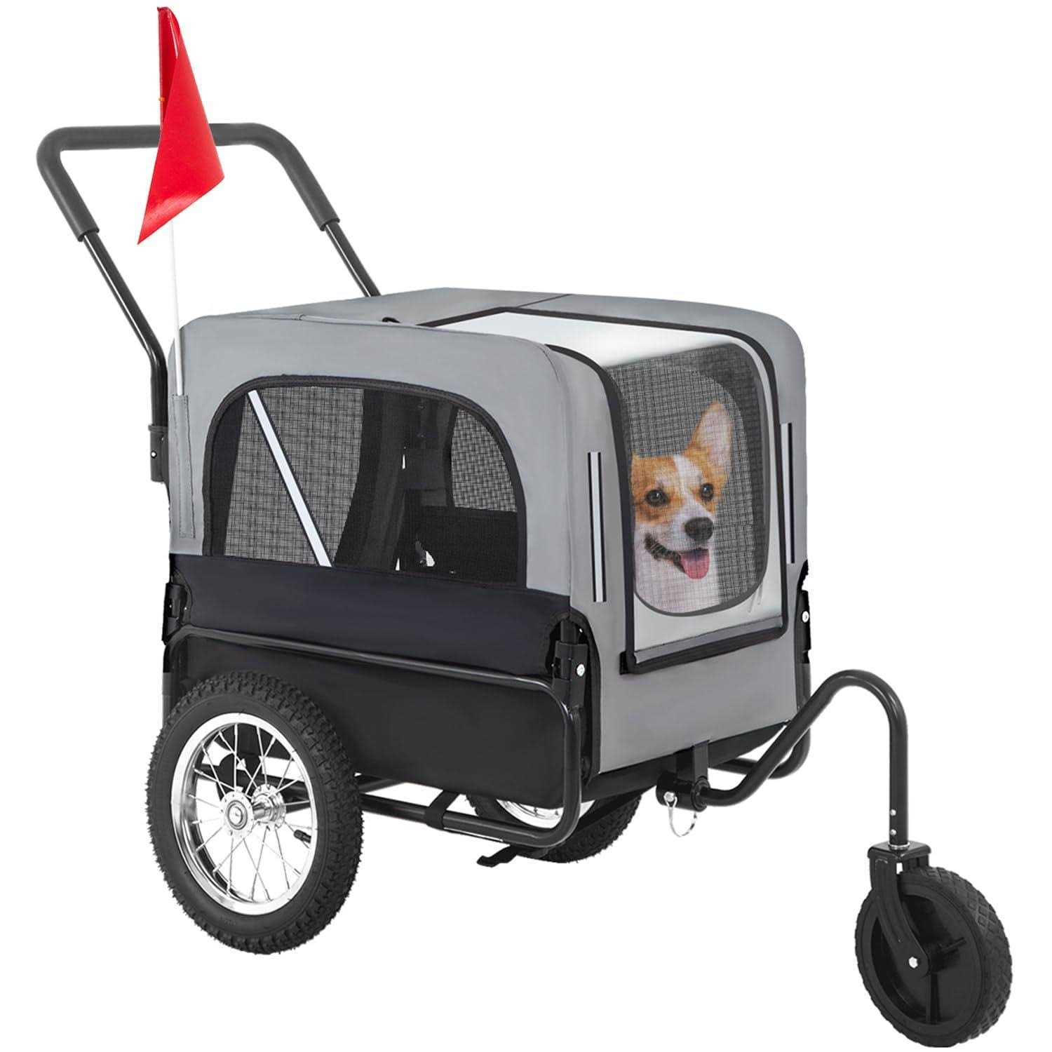 BestPet dog Stroller 2-in-1dog bike trailer pet Stroller bicycle trailer jogger pet dog carrier cart