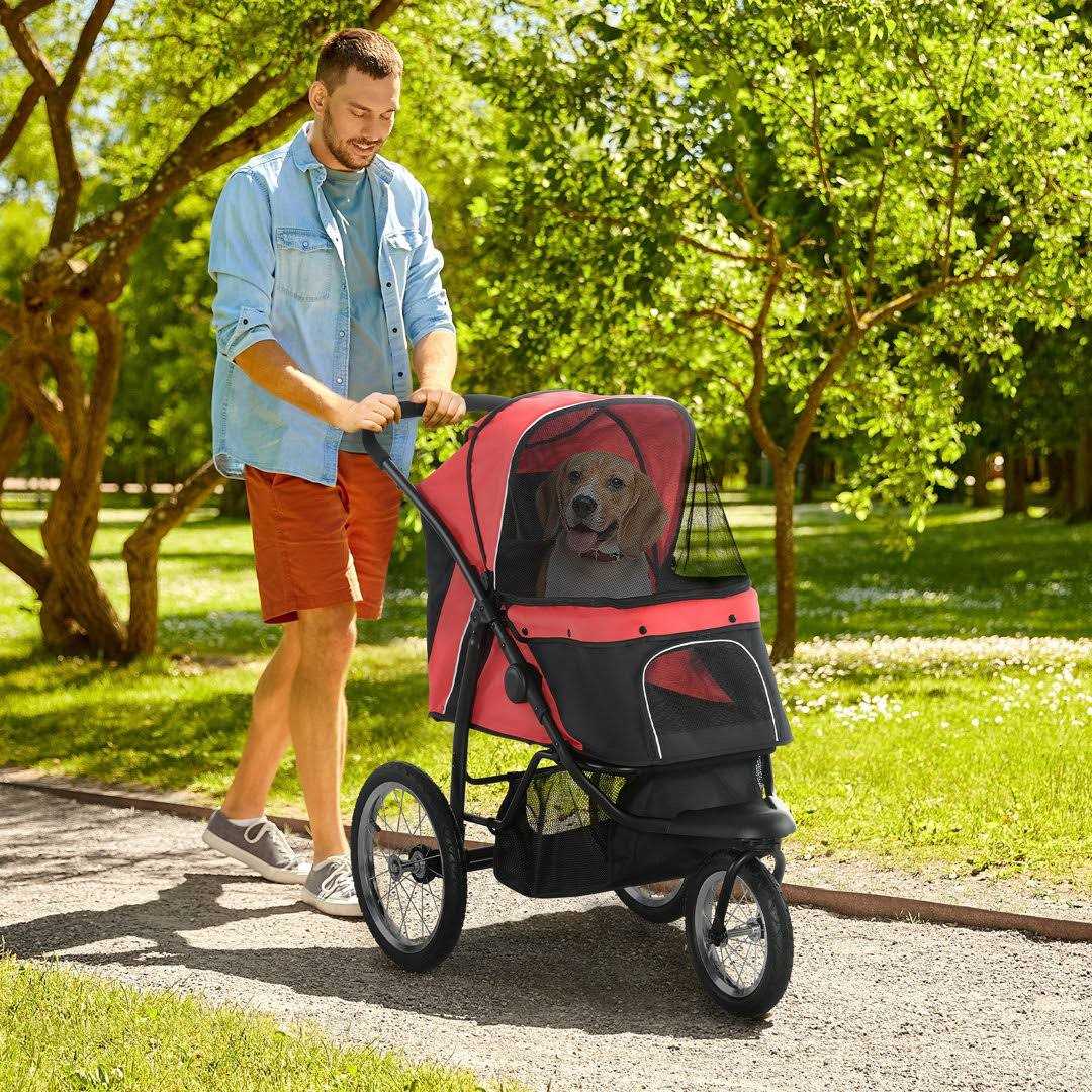 PawHut Pet Stroller for Small Dogs and Medium Dogs Foldable Cat Pram