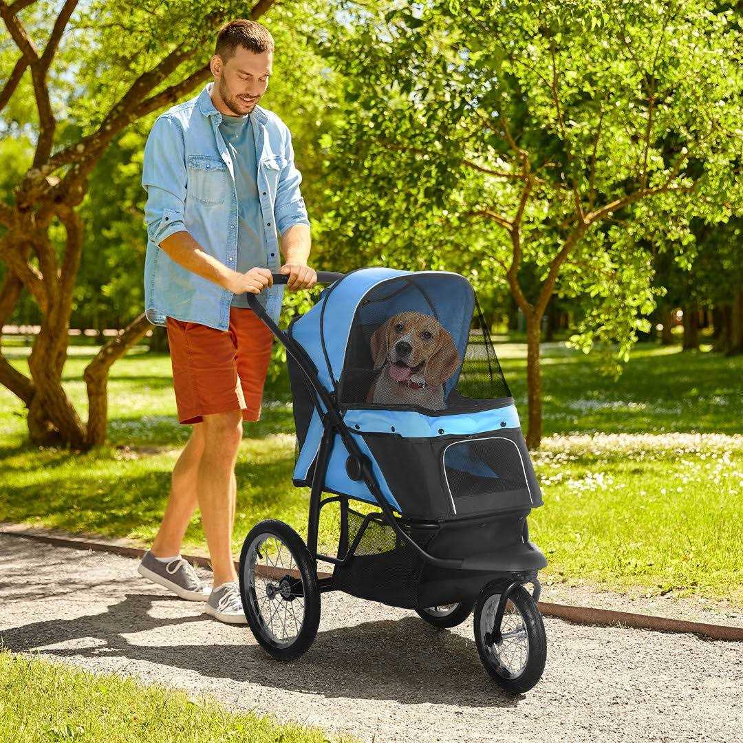 PawHut Pet Stroller for Small Dogs and Medium Dogs Foldable Cat Pram