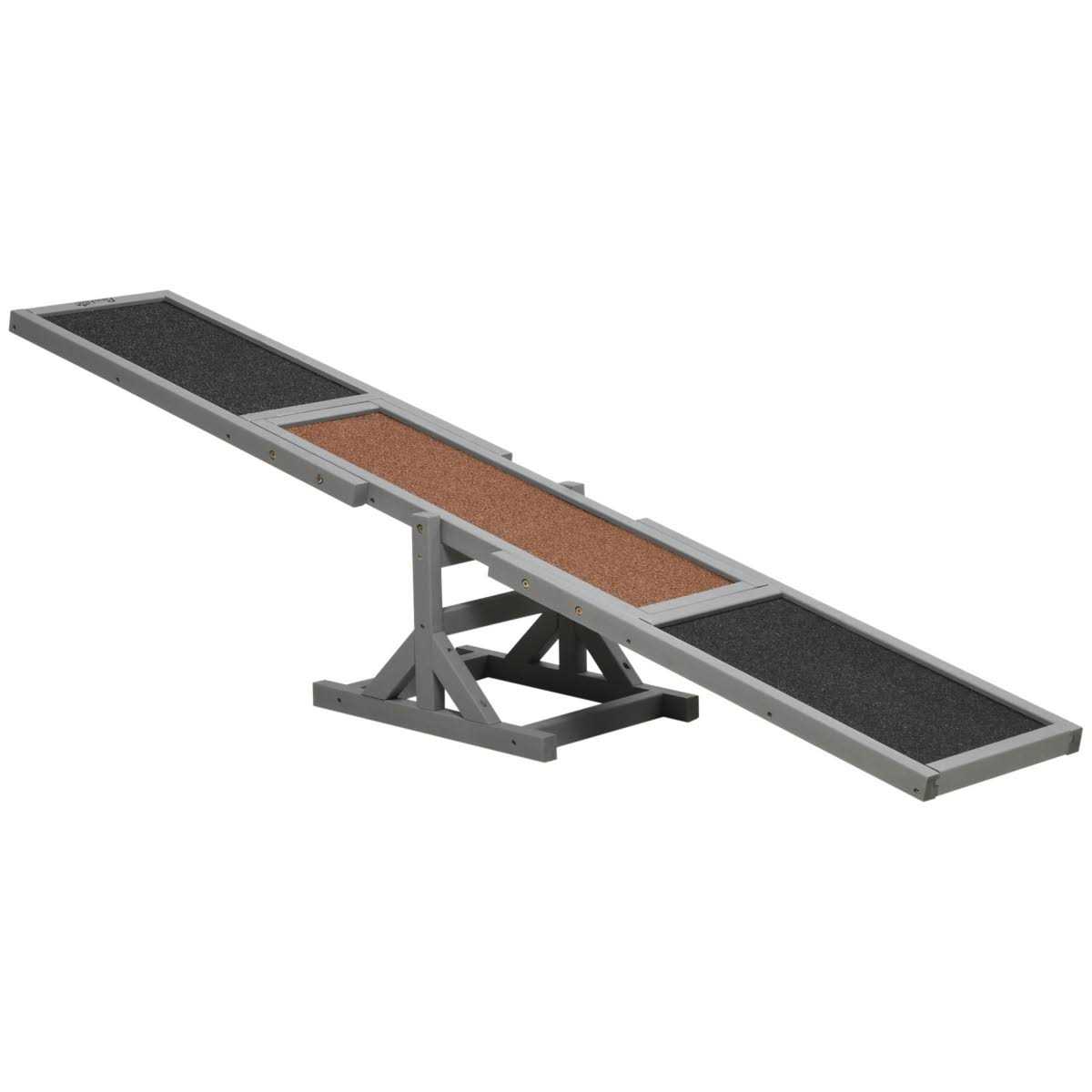 PawHut Wooden Dog Agility Seesaw for Training and Exercise