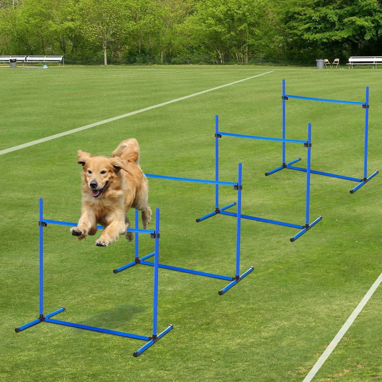 Alternative view of Pawhut 4 Piece Dog Agility Equipment with Adjustable Height Jump Bars