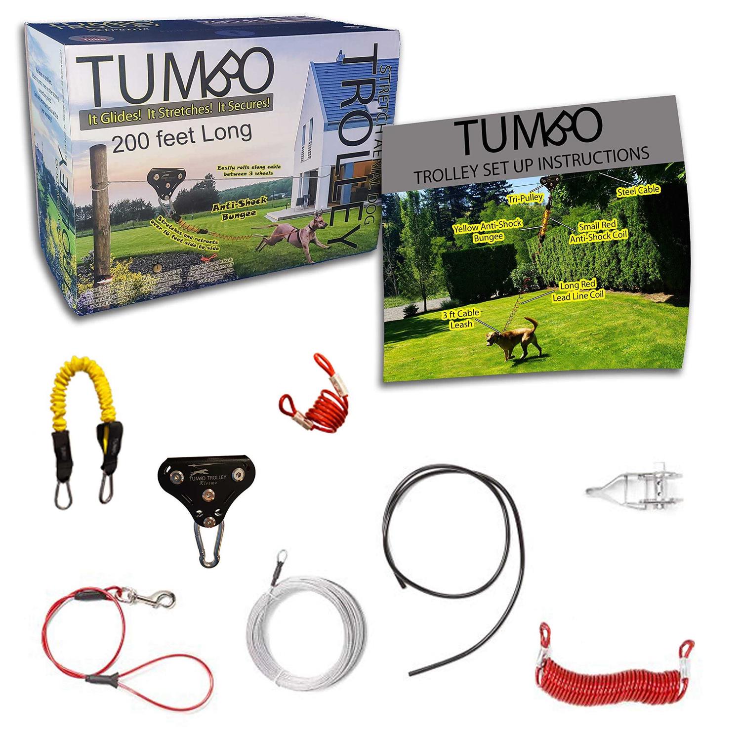 Alternative view of Tumbo Xtreme Trolley Anti-Shock Aerial Dog Runner for Yard