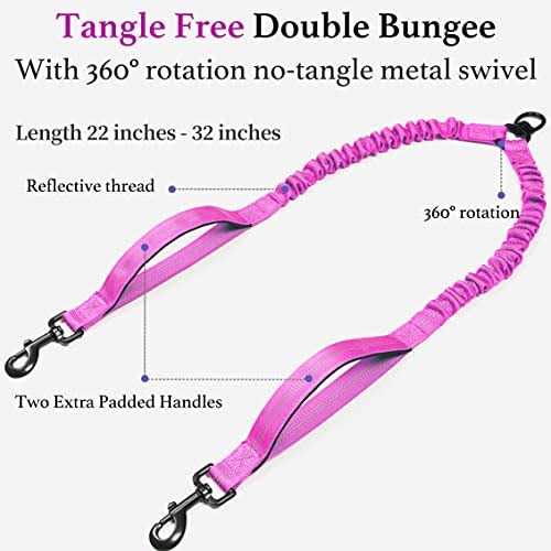 Alternative view of iYoShop Double Dog Leash 360 Swivel No Tangle Dual Dog Walking Leash