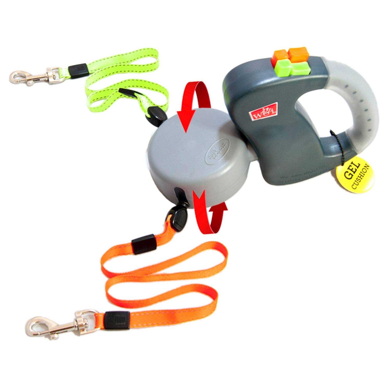 Wigzi Dual Doggie Gel Handle Retractable Dog Leash
