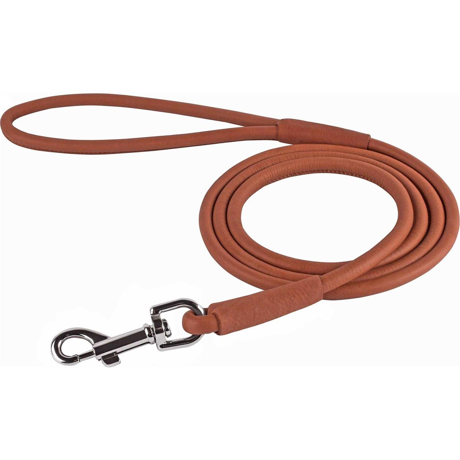 CollarDirect Rolled Leather Dog Leash 4ft Soft Padded Training Leather Dog Lead 6ft