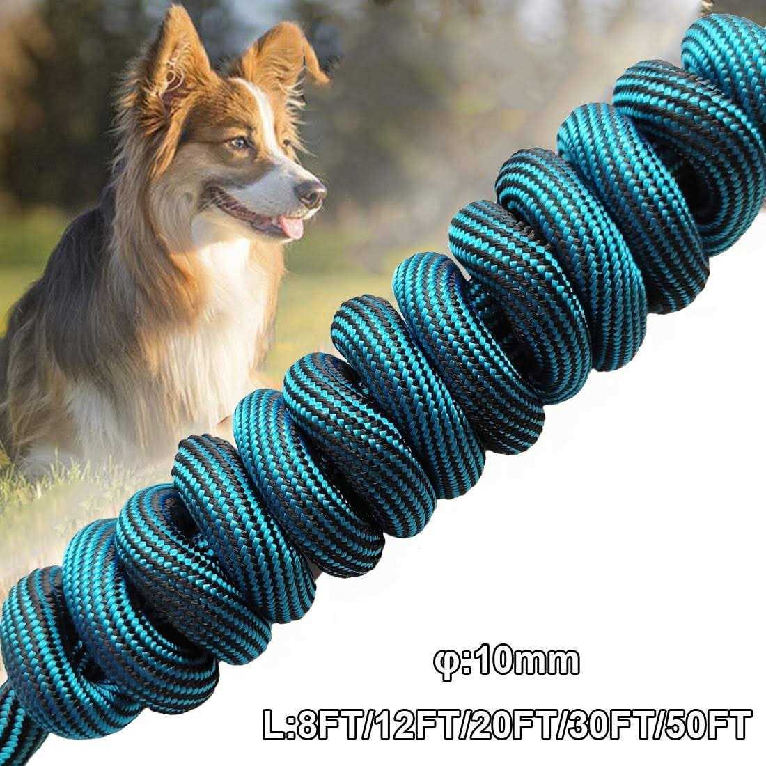 Alternative view of BTINESFUL 8ft/12ft/20ft/30ft/50ft Dog Tie-Out Long Rope Dog Leash