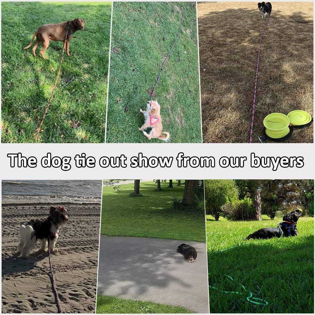 Alternative view of BTINESFUL 8ft/12ft/20ft/30ft/50ft Dog Tie-Out Long Rope Dog Leash