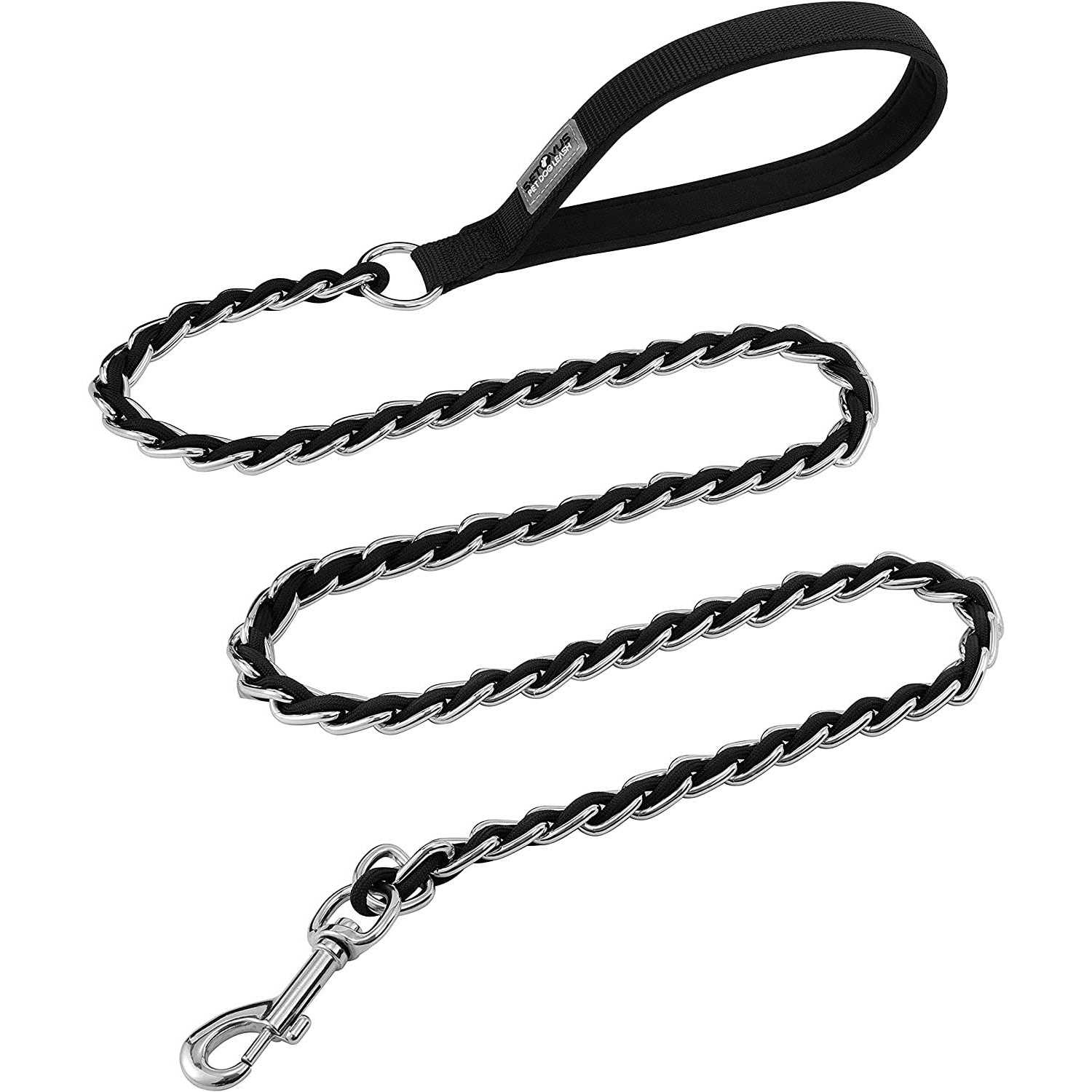 Alternative view of S-ETOVUS Chew Proof Metal Leash Chain Dog Leash for Medium Large Dogs Chain Link Dog Leash Anti Chew Strong Anti Bite Dog Leash Comfortable Soft Padded