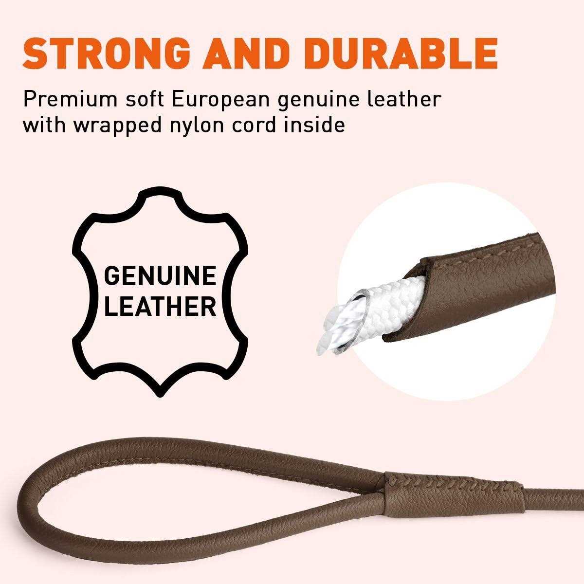 Alternative view of Dogline Soft Leather Round Leash