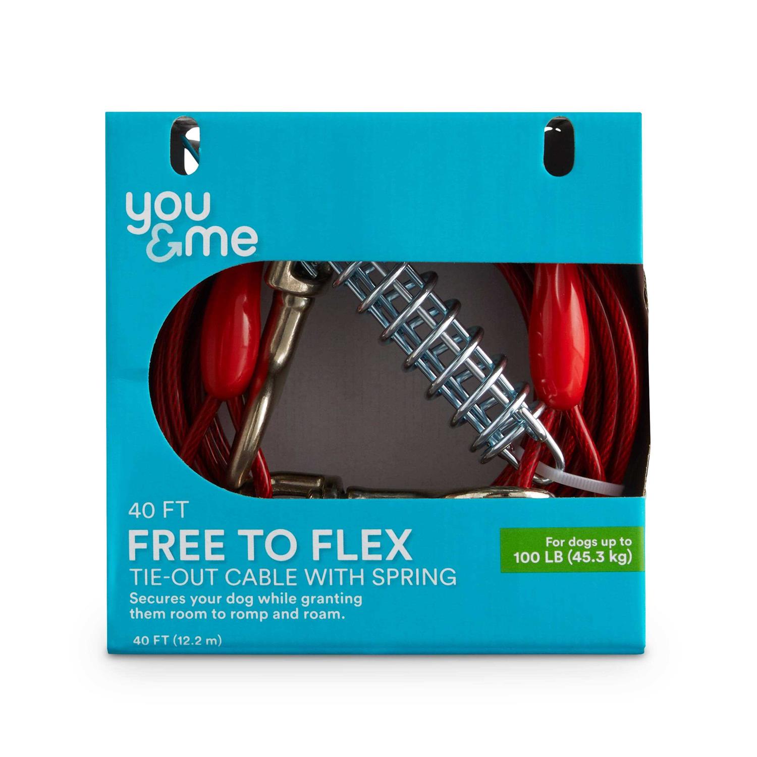 EveryYay Stretch Your Legs Trusty Tether Tie-Out Cable with Spring Stake