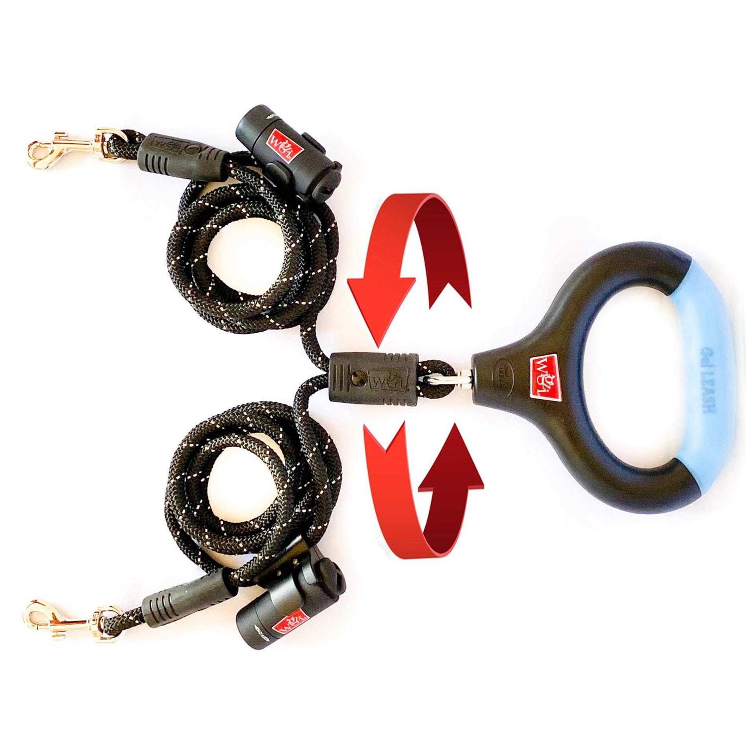 Wigzi Dual Doggie Gel Handle Rope Dog Leash with Lights