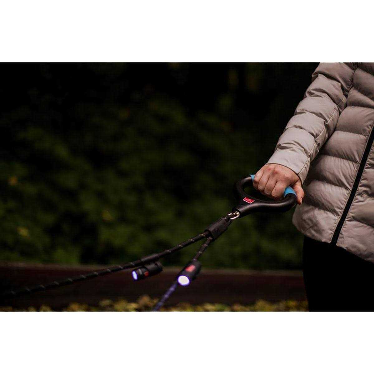 Alternative view of Wigzi Dual Doggie Gel Handle Rope Dog Leash with Lights