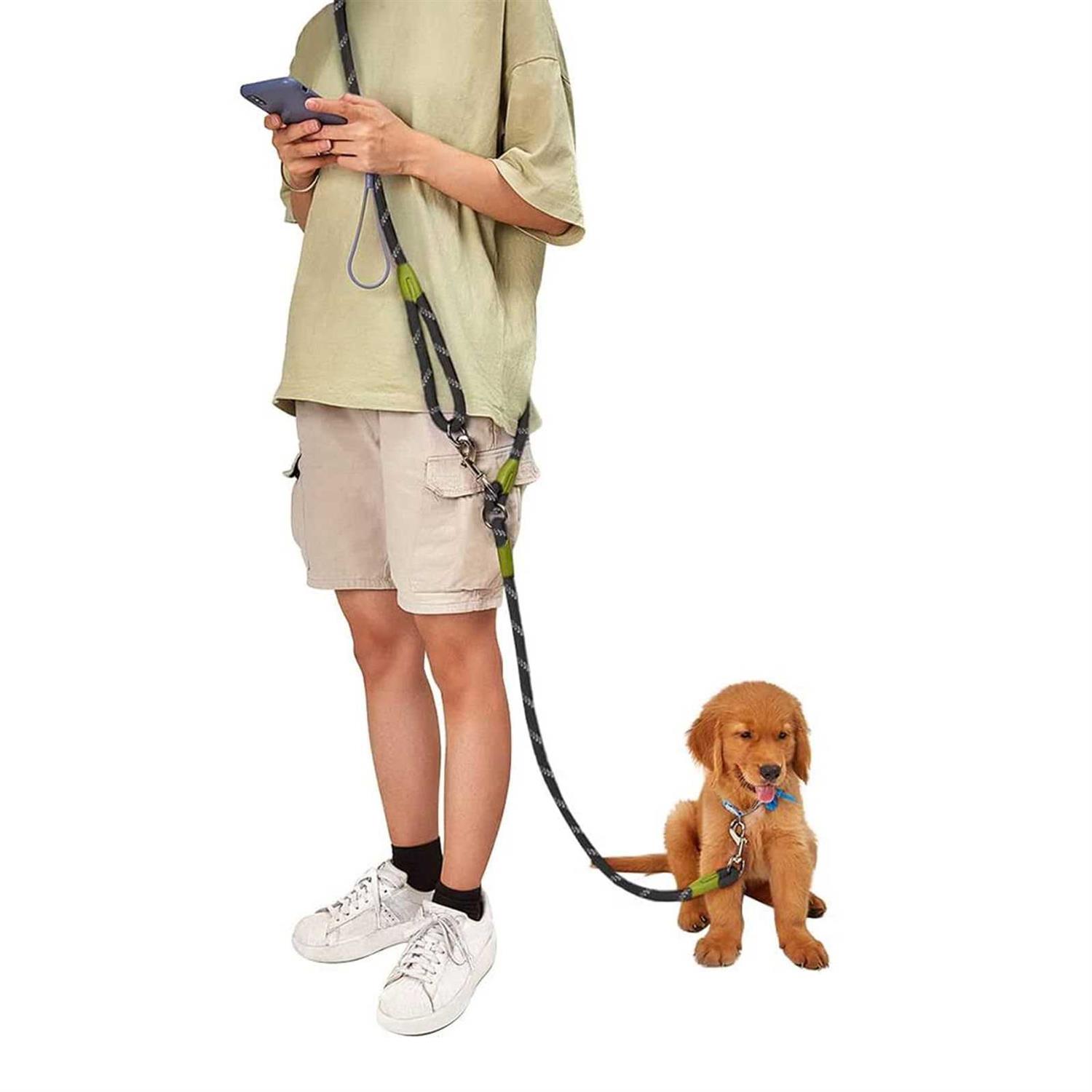 Zttark Hands Free Dog Leash 7.5ft Rope Crossbody Dog Leash Reflective for Large Medium Dogs Walking, Jogging and Running
