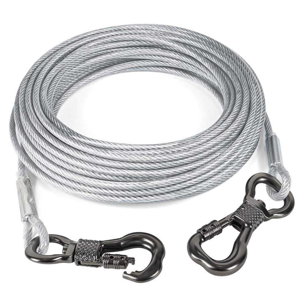 Tresbro Reflective Dog Tie Out Cable for Dogs Up to 250 Pounds