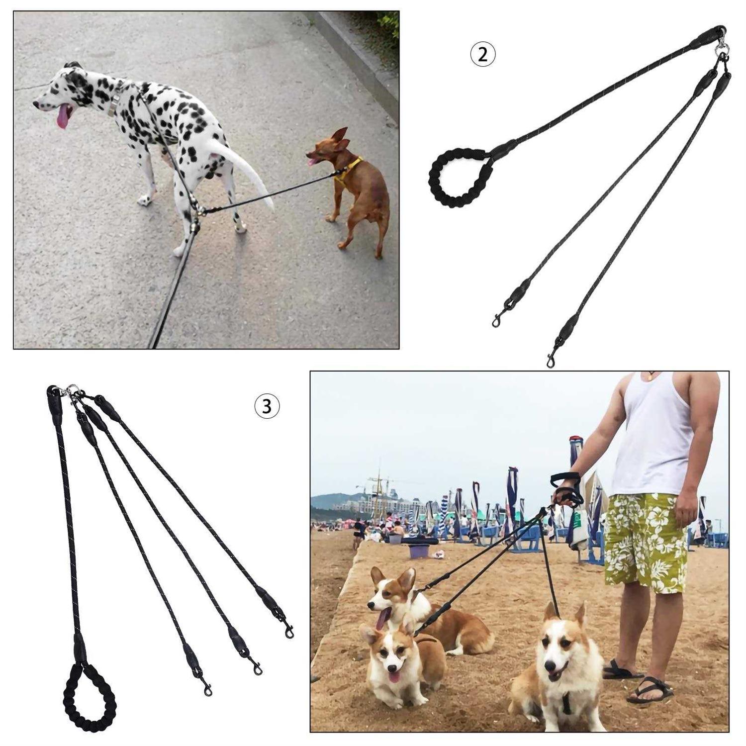Alternative view of Greeney Way Dog Leash,No Tangle Multiple Dog Rope Leash Nylon Pet Straps for Dog Outdoor Walking