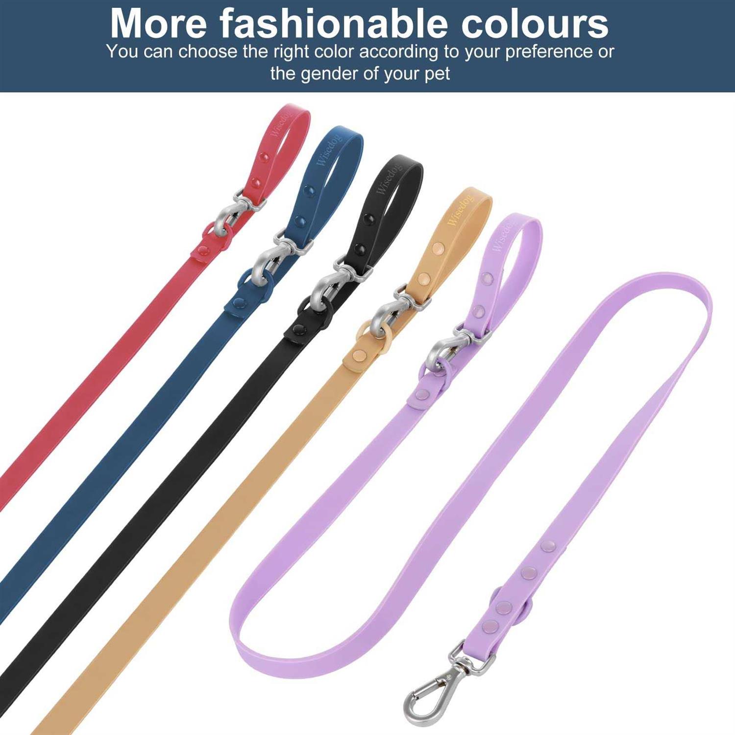 Alternative view of Wisedog Waterproof Dog Leash Standard Dog Leashes With 2 Hooks For Walking, Adjustable Lengths For Traffic Control Safety, Durable and Odor Proof