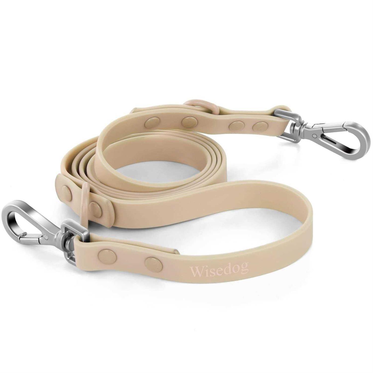 Wisedog Waterproof Dog Leash Standard Dog Leashes With 2 Hooks For Walking, Adjustable Lengths For Traffic Control Safety, Durable and Odor Proof