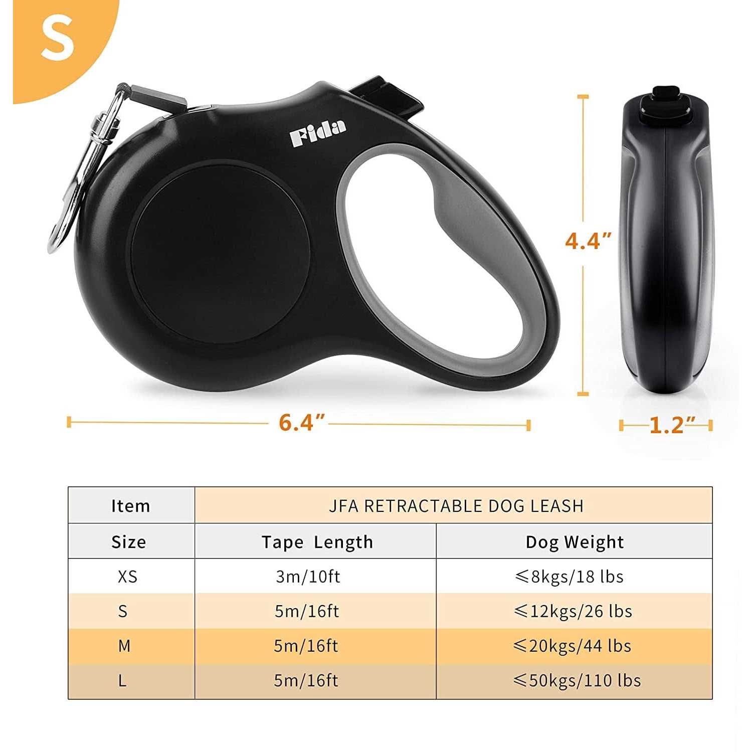 Alternative view of Fida Retractable Dog Leash 16 ft Dog Walking Leash for Small Dogs up